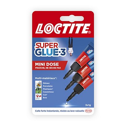 Loctite Colle liquide extra-forte Super Glue 3 - 3 tubes 1g - Colles  Liquidesfavorable à acheter dans notre magasin