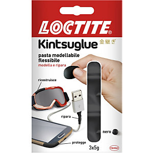 Loctite Kintsuglue, Pasta modellabile flessibile, Nero, 3 x 5 g