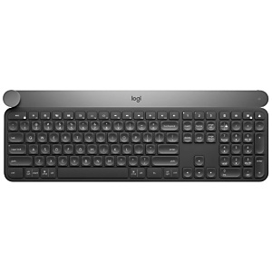 Logitech Craft Advanced keyboard with creative input dial, Completo (100%), Inalámbrico, RF Wireless + Bluetooth, QWERTY, Negro, Gris 920-008500 Logitech Craft Advanced keyboard with creative input dial, Completo (100%), Inalámbrico, RF Wireless + Bluetooth, QWERTY, Negro, Gris 920-008500