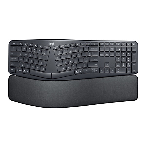 Logitech Ergo K860 for Business, Estándar, RF Wireless + Bluetooth, Switch de tecla semimecánico, Grafito 920-010348