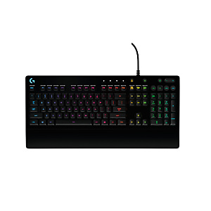 Logitech G G213 Prodigy, Completo (100%), Alámbrico, USB, QWERTY, LED RGB, Negro 920-008086