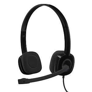 Logitech H150 Stereo Headset, Alámbrico, Oficina/Centro de llamadas, 20 - 20000 Hz, 80 g, Auriculares, Negro 981-000589