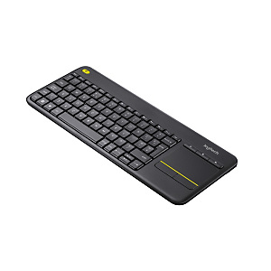 Logitech K400 Plus Teclado inalámbrico, Bluetooth y nano receptor USB-A, versión española, con touchpad, multidispositivo, negro, 920-007137 Logitech K400 Plus Teclado inalámbrico, Bluetooth y nano receptor USB-A, versión española, con touchpad, multidispositivo, negro, 920-007137