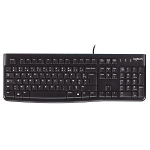 Logitech Keyboard K120 for Business, Taille réelle (100 %), Avec fil, USB, AZERTY, Noir 920-002515 Logitech Keyboard K120 for Business, Taille réelle (100 %), Avec fil, USB, AZERTY, Noir 920-002515