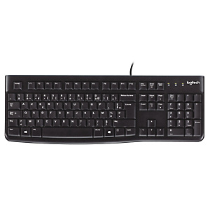 Logitech Keyboard K120 for Business, Taille réelle (100 %), Avec fil, USB, AZERTY, Noir 920-002515