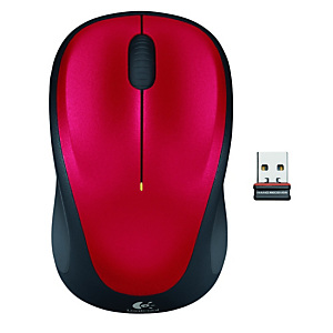 Logitech M235, Ambidextro, Óptico, RF inalámbrico, Negro, Rojo 910-002496 Logitech M235, Ambidextro, Óptico, RF inalámbrico, Negro, Rojo 910-002496