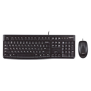 Logitech MK120 Combo de teclado y ratón, con cable USB-A, versión española, negros, 920-002550 Logitech MK120 Combo de teclado y ratón, con cable USB-A, versión española, negros, 920-002550