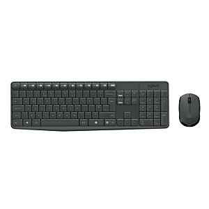 Logitech MK235, Estándar, Inalámbrico, RF inalámbrico, AZERTY, Negro, Ratón incluido 920-007907