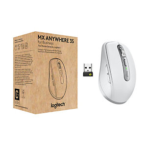Logitech MX Anywhere 3S for Business, Droitier, Laser, RF sans fil + Bluetooth, 8000 DPI, Blanc 910-006959