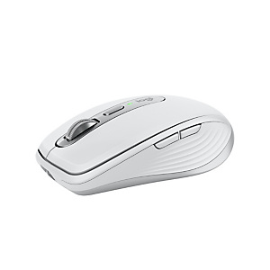 Logitech MX Anywhere 3S, mano derecha, Laser, RF Wireless + Bluetooth, 8000 DPI, Gris, Blanco 910-006930