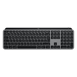 Logitech MX Keys for Mac Advanced Wireless Illuminated Keyboard, Completo (100%), RF Wireless + Bluetooth, QWERTY, Gris 920-009842