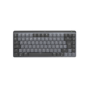 Logitech MX Mini Mechanical, Tenkeyless (sin zona numérica) (80 - 87%), RF Wireless + Bluetooth, Interruptor mecánico, QWERTY, LED, Grafito, Gris 920-010777