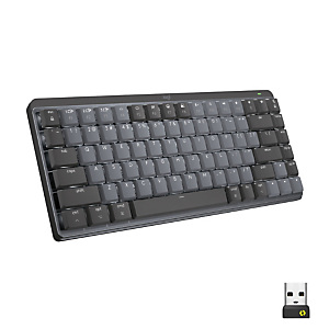 Logitech MX Mini Mechanical, Tenkeyless (sin zona numérica) (80 - 87%), RF Wireless + Bluetooth, Interruptor mecánico, QWERTY, LED, Grafito, Gris 920-010782 Logitech MX Mini Mechanical, Tenkeyless (sin zona numérica) (80 - 87%), RF Wireless + Bluetooth, Interruptor mecánico, QWERTY, LED, Grafito, Gris 920-010782
