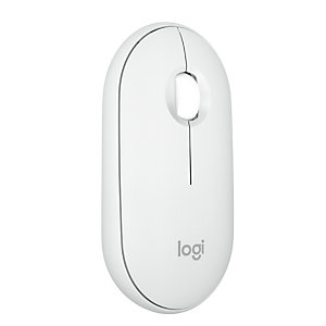 Logitech Pebble 2 M350s, Ambidextro, Óptico, RF Wireless + Bluetooth, 4000 DPI, Blanco 910-007013