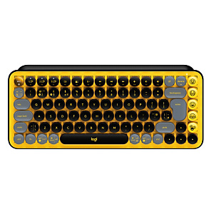 Logitech POP Keys Wireless Mechanical Keyboard With Emoji Keys, Mini, Bluetooth, Interruptor mecánico, QWERTY, Amarillo 920-010735