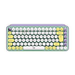 Logitech POP Keys Wireless Mechanical Keyboard With Emoji Keys, Mini, RF Wireless + Bluetooth, Interruptor mecánico, QWERTY, Color menta 920-010732