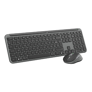 Logitech Signature Slim Combo MK950, Sans fil, RF sans fil + Bluetooth, Commutateur de touche « ciseaux », AZERTY, Graphite, Souris incluse 920-012505 Logitech Signature Slim Combo MK950, Sans fil, RF sans fil + Bluetooth, Commutateur de touche « ciseaux », AZERTY, Graphite, Souris incluse 920-012505