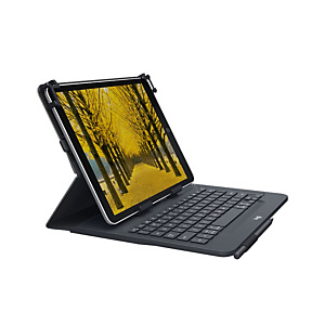 Logitech Universal Folio with integrated keyboard for 9-10 inch tablets, QWERTY, Español, 5 millón de caracteres, Cualquier marca, 9''-10'' tablets, Negro 920-008336