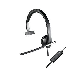 Logitech USB Headset Mono H650e, Alámbrico, Oficina/Centro de llamadas, 50 - 10000 Hz, 93 g, Auriculares, Negro, Gris 981-000514