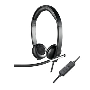 Logitech USB Headset Stereo H650e, Alámbrico, Oficina/Centro de llamadas, 50 - 10000 Hz, 120 g, Auriculares, Negro, Plata 981-000519