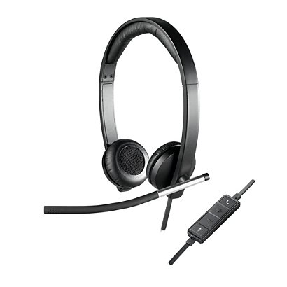 Logitech USB Headset Stereo H650e, Alámbrico, Oficina/Centro de llamadas, 50 - 10000 Hz, 120 g, Auriculares, Negro, Plata 981-000519 - 1