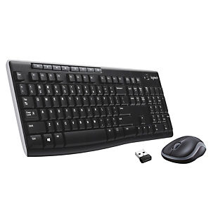 Logitech Wireless Combo MK270, Completo (100%), Inalámbrico, USB, QWERTY, Negro, Ratón incluido 920-004513 Logitech Wireless Combo MK270, Completo (100%), Inalámbrico, USB, QWERTY, Negro, Ratón incluido 920-004513