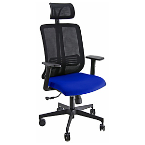 London, Sedia operativa ergonomica, Rete e tessuto ignifugo, Blu London, Sedia operativa ergonomica, Rete e tessuto ignifugo, Blu