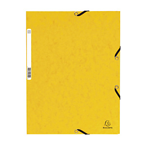 Lot de 10 Chemises à élastique 3 rabats Exacompta coloris jaune Lot de 10 Chemises à élastique 3 rabats Exacompta coloris jaune
