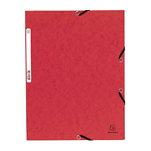 Lot de 10 Chemises à élastique 3 rabats Exacompta coloris rouge Lot de 10 Chemises à élastique 3 rabats Exacompta coloris rouge