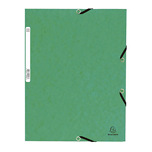 Lot de 10 Chemises à élastique 3 rabats Exacompta coloris vert Lot de 10 Chemises à élastique 3 rabats Exacompta coloris vert