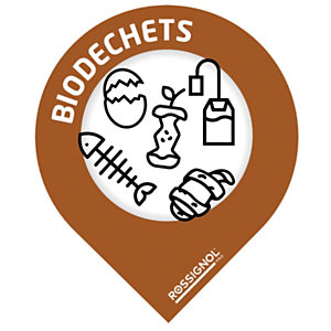 Lot de 10 stickers tri  gouttes -biodechets- marron 8001