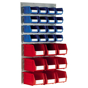 Louvre plastic storage bin and panel kits Louvre plastic storage bin and panel kits