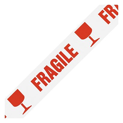 Low-noise PP Warnband mit Standardaufdruck "Fragile", 50 mm x 66 m - 1