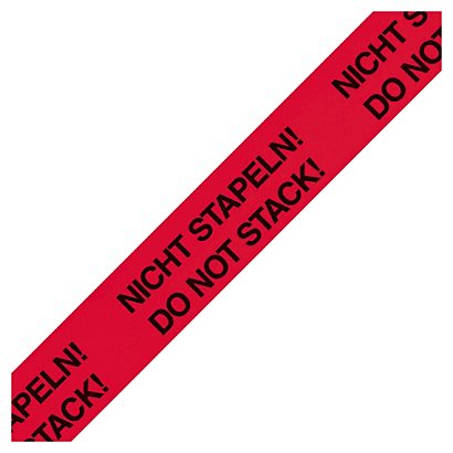 Low-noise PP Warnband mit Standardaufdruck "Nicht Stapeln - Do not stack", 50 mm x 66 m - 1