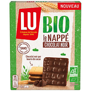 LU le Nappé biscuits Bio chocolat noir - Lot de 18 boîtes de 120g