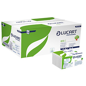 LUCART Asciugamani piegati a Z Eco - 2 veli - 21 gr - goffratura corda - 23,5 x 21,5 cm - bianco - conf. 220 pezzi LUCART Asciugamani piegati a Z Eco - 2 veli - 21 gr - goffratura corda - 23,5 x 21,5 cm - bianco - conf. 220 pezzi