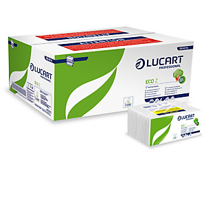 LUCART Asciugamani piegati a Z Eco - 2 veli - 22 gr - goffratura corda - 23,5x23 cm - bianco - conf. 220 pezzi LUCART Asciugamani piegati a Z Eco - 2 veli - 22 gr - goffratura corda - 23,5x23 cm - bianco - conf. 220 pezzi
