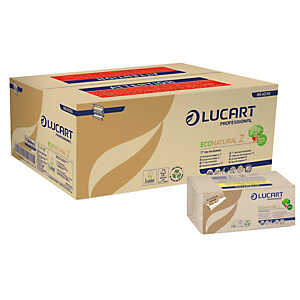LUCART Asciugamani piegati a Z EcoNatural - 2 veli - 20,5 gr - 23,5 x 23 cm - goffratura corda - avana - conf. 220 pezzi LUCART Asciugamani piegati a Z EcoNatural - 2 veli - 20,5 gr - 23,5 x 23 cm - goffratura corda - avana - conf. 220 pezzi