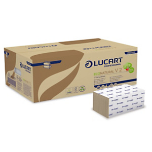 LUCART Asciugamano di carta piegato a V EcoNatural V 2, 2 veli, Naturale (confezione 20 pezzi) LUCART Asciugamano di carta piegato a V EcoNatural V 2, 2 veli, Naturale (confezione 20 pezzi)