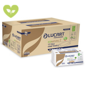 LUCART Asciugamano di carta piegato a Z EcoNatural Z, 2 veli, Naturale (18 pacchi da 220 pezzi) LUCART Asciugamano di carta piegato a Z EcoNatural Z, 2 veli, Naturale (18 pacchi da 220 pezzi)