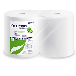 LUCART Bobina asciugatutto Eco 800 Joint - 2 veli - 18,5 gr - diametro 26 cm - 25 cm x 296 mt - microgoffrata - bianco LUCART Bobina asciugatutto Eco 800 Joint - 2 veli - 18,5 gr - diametro 26 cm - 25 cm x 296 mt - microgoffrata - bianco