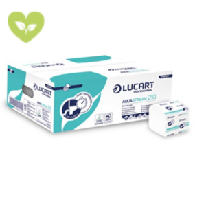 LUCART Carta igienica interfogliata Aquastream, Pura cellulosa 2 veli, 210 fogli, 21 x 10 cm, Bianco (confezione 40 pacchi da 210 fogli) LUCART Carta igienica interfogliata Aquastream, Pura cellulosa 2 veli, 210 fogli, 21 x 10 cm, Bianco (confezione 40 pacchi da 210 fogli)