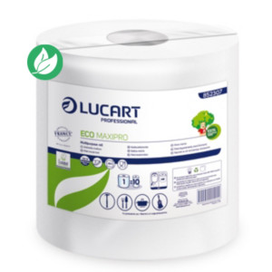 Lucart Essuie-mains gaufré Eco Maxipro double épaisseur - Bobine de 450 feuilles - 103,5 m - 852307 - Blanc Lucart Essuie-mains gaufré Eco Maxipro double épaisseur - Bobine de 450 feuilles - 103,5 m - 852307 - Blanc