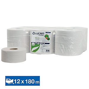 LUCART Papier toilette Lucart EcoNatural confort, lot de 12 mini bobines