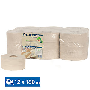 LUCART Papier toilette Lucart EcoNatural économique, lot de 12 mini bobines