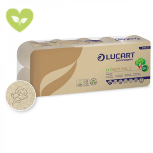 LUCART Rotolo di carta igienica EcoNatural 10, 2 veli, Naturale (confezione 10 pezzi)