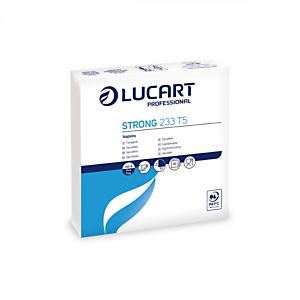 LUCART Tovagliolo monouso in pura cellulosa Strong 233 T5, 2 veli, Goffrato ai bordi, 33 x 33 cm, Bianco (confezione 50 pezzi) LUCART Tovagliolo monouso in pura cellulosa Strong 233 T5, 2 veli, Goffrato ai bordi, 33 x 33 cm, Bianco (confezione 50 pezzi)