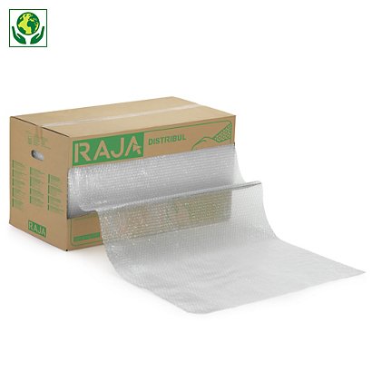 Luftpolsterfolie perforiert in der Spenderbox RAJA, 80% recycelt - 750 mm - 1