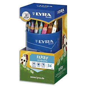 LYRA GROOVE LYRA Pot de 36 crayons de couleur triangulaires mine 6,25 mm Ferby assortis
