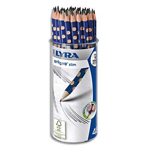 LYRA GROOVE LYRA Pot de 48 crayons graphite triangulaires Groove Slim avec grip zone gauchers et droitiers mine HB